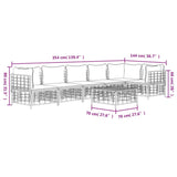 7 Piece Garden Lounge Set with Cushions Anthracite Poly Rattan