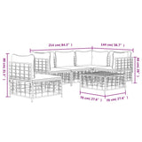6 Piece Garden Lounge Set with Cushions Anthracite Poly Rattan - Extra Image