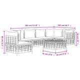 7 Piece Garden Lounge Set with Cushions Anthracite Poly Rattan - Extra Image