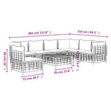 8 Piece Garden Lounge Set with Cushions Anthracite Poly Rattan