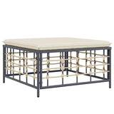 6 Piece Garden Lounge Set with Cushions Anthracite Poly Rattan - Rear View
