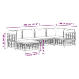 6 Piece Garden Lounge Set with Cushions Anthracite Poly Rattan - Extra Image