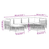 7 Piece Garden Lounge Set with Cushions Anthracite Poly Rattan - Extra Image