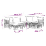 7 Piece Garden Lounge Set with Cushions Anthracite Poly Rattan - Extra Image