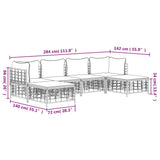 6 Piece Garden Lounge Set with Cushions Anthracite Poly Rattan