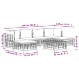 7 Piece Garden Lounge Set with Cushions Anthracite Poly Rattan