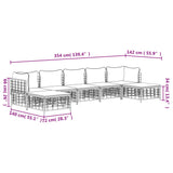 7 Piece Garden Lounge Set with Cushions Anthracite Poly Rattan - Extra Image