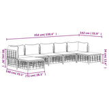 7 Piece Garden Lounge Set with Cushions Anthracite Poly Rattan - Extra Image