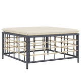 8 Piece Garden Lounge Set with Cushions Anthracite Poly Rattan - Rear View