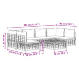 7 Piece Garden Lounge Set with Cushions Anthracite Poly Rattan - Extra Image