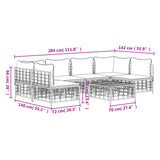 7 Piece Garden Lounge Set with Cushions Anthracite Poly Rattan - Extra Image