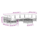 8 Piece Garden Lounge Set with Cushions Anthracite Poly Rattan - Extra Image