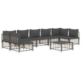 8 Piece Garden Lounge Set with Cushions Anthracite Poly Rattan - Side View