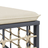 8 Piece Garden Lounge Set with Cushions Anthracite Poly Rattan - Close-Up Angle