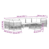8 Piece Garden Lounge Set with Cushions Anthracite Poly Rattan - Extra Image