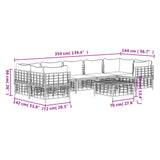 8 Piece Garden Lounge Set with Cushions Anthracite Poly Rattan - Extra Image
