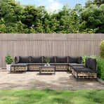 10 Piece Garden Lounge Set with Cushions Anthracite Poly Rattan