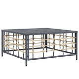 11 Piece Garden Lounge Set with Cushions Anthracite Poly Rattan - Rear View
