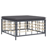10 Piece Garden Lounge Set with Cushions Anthracite Poly Rattan - Rear View