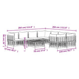 9 Piece Garden Lounge Set with Cushions Anthracite Poly Rattan