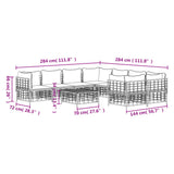 9 Piece Garden Lounge Set with Cushions Anthracite Poly Rattan