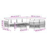 9 Piece Garden Lounge Set with Cushions Anthracite Poly Rattan - Extra Image