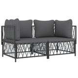 2 Piece Garden Lounge Set with Cushions Anthracite Steel - Side View