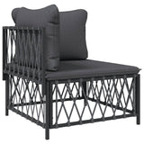 3 Piece Garden Lounge Set with Cushions Anthracite Steel - Top-Down View