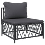3 Piece Garden Lounge Set with Cushions Anthracite Steel