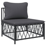 3 Piece Garden Lounge Set with Cushions Anthracite Steel - 45-Degree Angle