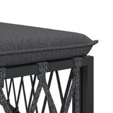 3 Piece Garden Lounge Set with Cushions Anthracite Steel - Rear View