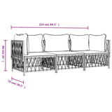 3 Piece Garden Lounge Set with Cushions Anthracite Steel - Low Angle