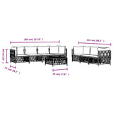 8 Piece Garden Lounge Set with Cushions White Steel - Extra Image