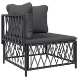 9 Piece Garden Lounge Set with Cushions Anthracite Steel - Top-Down View