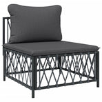 5 Piece Garden Lounge Set with Cushions Anthracite Steel