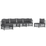 6 Piece Garden Lounge Set with Cushions Anthracite Steel - Side View