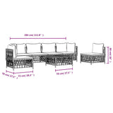 7 Piece Garden Lounge Set with Cushions White Steel - Extra Image