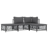 4 Piece Garden Lounge Set with Cushions Anthracite Steel - Side View
