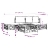 5 Piece Garden Lounge Set with Cushions Anthracite Steel