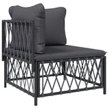 5 Piece Garden Lounge Set with Cushions Anthracite Steel - Top-Down View