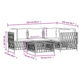 5 Piece Garden Lounge Set with Cushions Anthracite Steel
