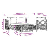 5 Piece Garden Lounge Set with Cushions Anthracite Steel - Extra Image