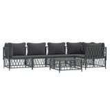 6 Piece Garden Lounge Set with Cushions Anthracite Steel