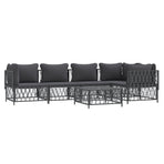 6 Piece Garden Lounge Set with Cushions Anthracite Steel