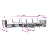 7 Piece Garden Lounge Set with Cushions White Steel - Extra Image