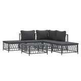 6 Piece Garden Lounge Set with Cushions Anthracite Steel
