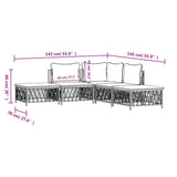 5 Piece Garden Lounge Set with Cushions Anthracite Steel