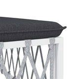 8 Piece Garden Lounge Set with Cushions White Steel - Close-Up Angle