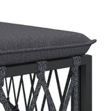 8 Piece Garden Lounge Set with Cushions Anthracite Steel - Close-Up Angle