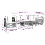 6 Piece Garden Lounge Set with Cushions Anthracite Steel